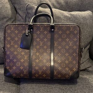 Louis Vuitton Black and Brown Monogram Briefcase